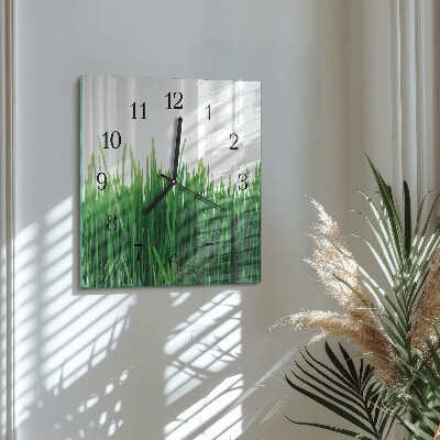 Wanduhr mit motiv quadratisch Gras