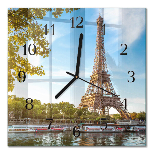 Glasuhr quadratisch Eiffelturm Paris