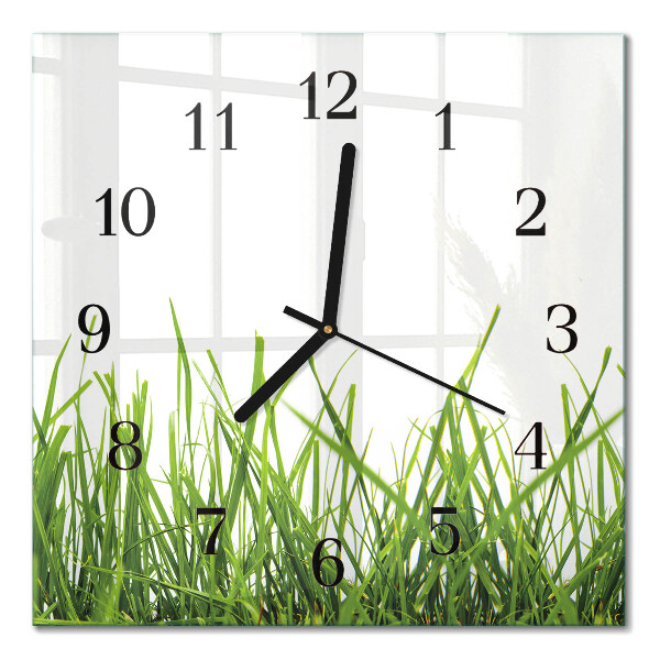 Wanduhr mit motiv quadratisch Gras