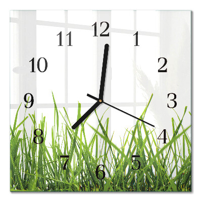 Wanduhr mit motiv quadratisch Gras