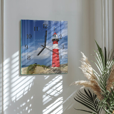 Quadratische wanduhr Leuchtturm