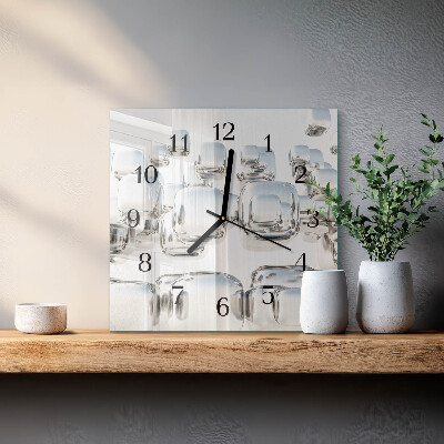 Quadratische wanduhr 3D-Würfel