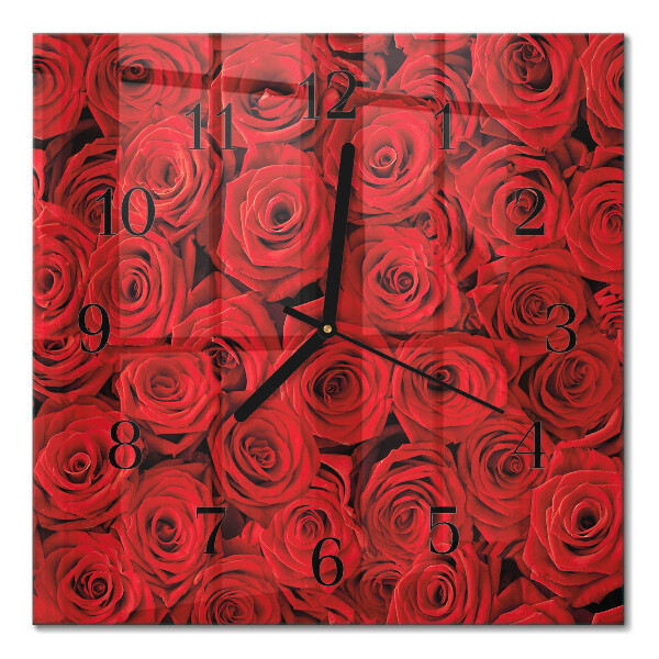 Wanduhr mit motiv quadratisch Rosen