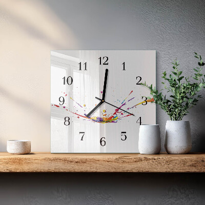 Moderne wanduhr quadratisch Flecken