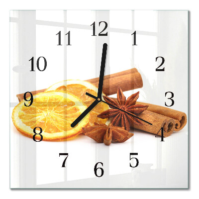 Wanduhr mit motiv quadratisch Vanille mit Zitrone