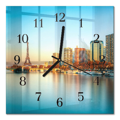Quadratische wanduhr modern Eiffelturm Paris