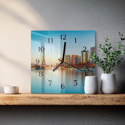 Quadratische wanduhr modern Eiffelturm Paris