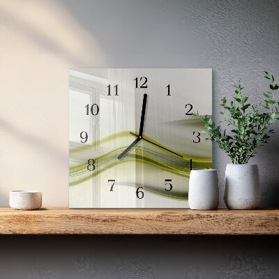 Glasuhr quadratisch Abstrakte Linien