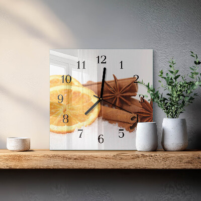 Quadratische wanduhr Zitrone-Vanille