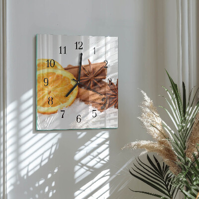 Quadratische wanduhr Zitrone-Vanille