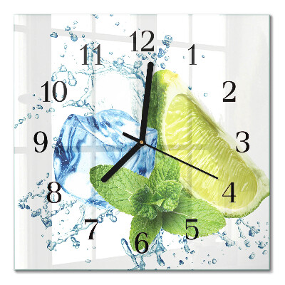 Glasuhr quadratisch Limette und Minze