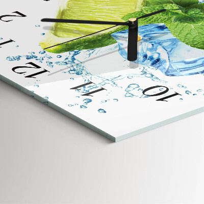 Glasuhr quadratisch Limette und Minze