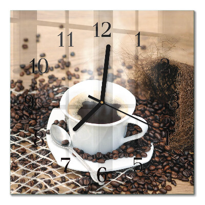 Wanduhr mit motiv quadratisch Eine Tasse Kaffee
