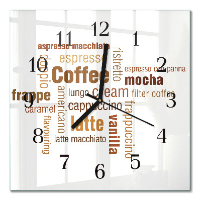 Quadratische wanduhr modern Kaffee