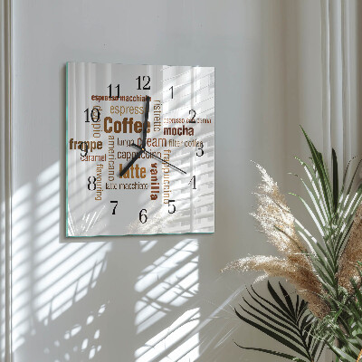 Quadratische wanduhr modern Kaffee