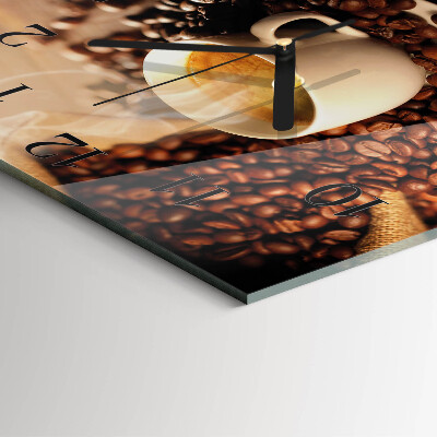 Quadratische wanduhr Eine Tasse Kaffee