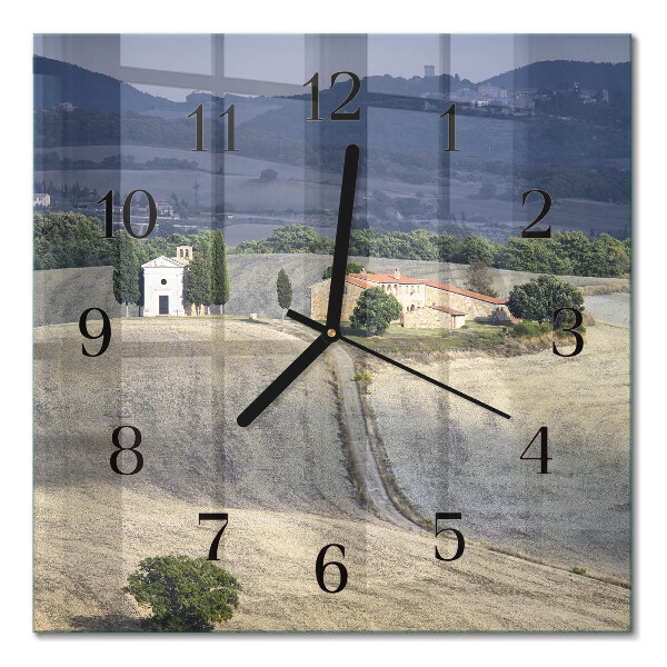 Quadratische wanduhr modern Landschaft