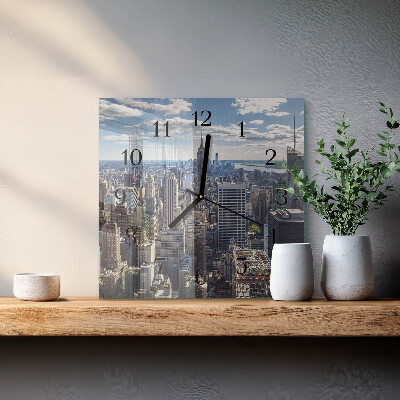 Quadratische wanduhr Stadt