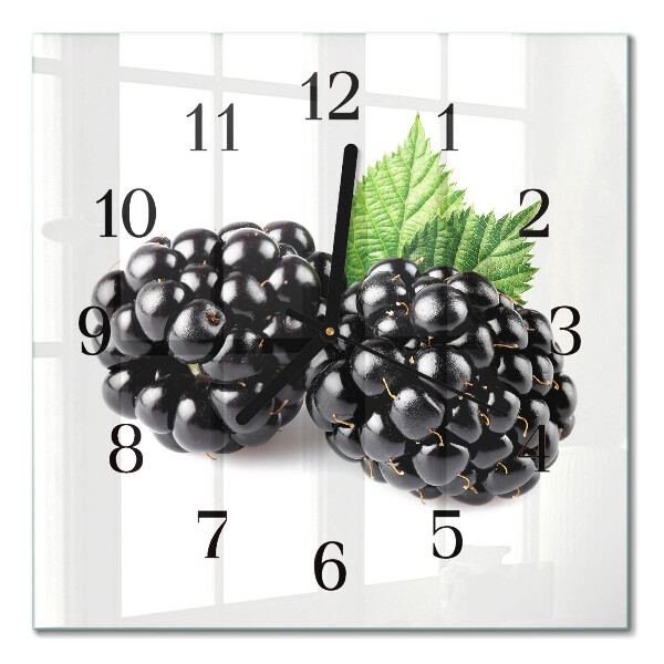 Quadratische wanduhr modern Brombeeren