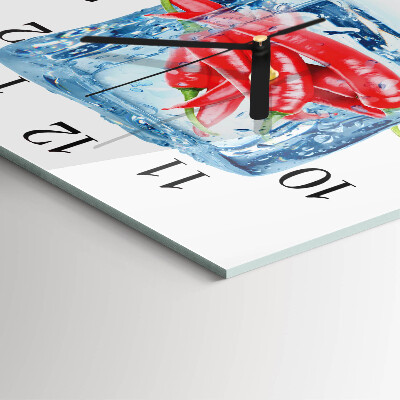 Quadratische wanduhr modern Chili mit Eiscreme