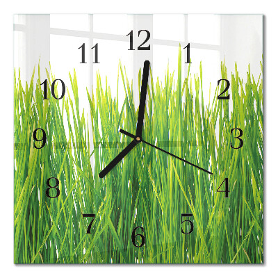 Moderne wanduhr quadratisch Gras