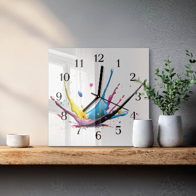 Wanduhr mit motiv quadratisch Farbe