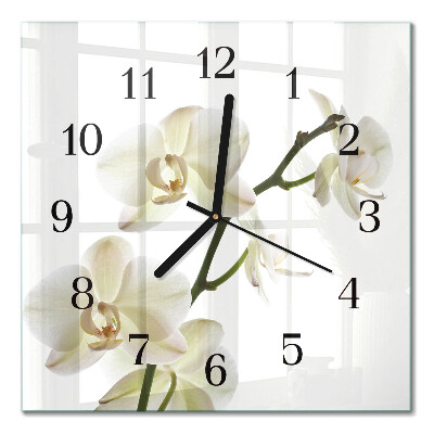 Wanduhr mit motiv quadratisch Orchidee