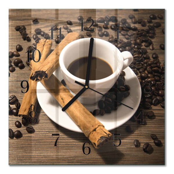 Wanduhr mit motiv quadratisch Zimtkaffee