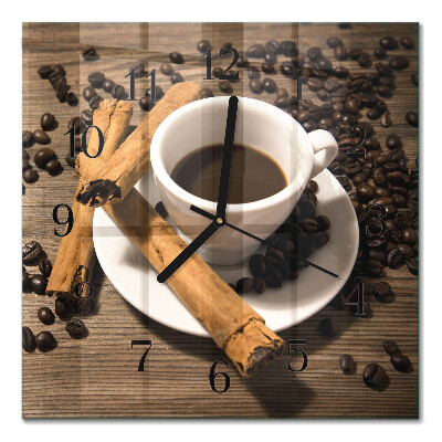 Wanduhr mit motiv quadratisch Zimtkaffee