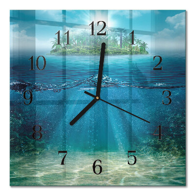 Quadratische wanduhr modern Meeresboden