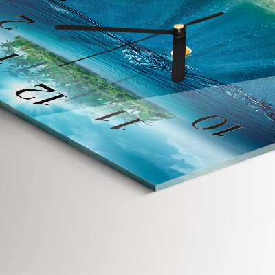 Quadratische wanduhr modern Meeresboden