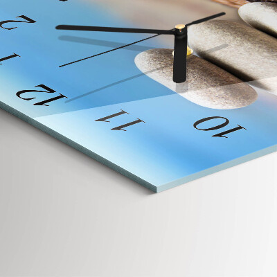 Quadratische wanduhr Steine