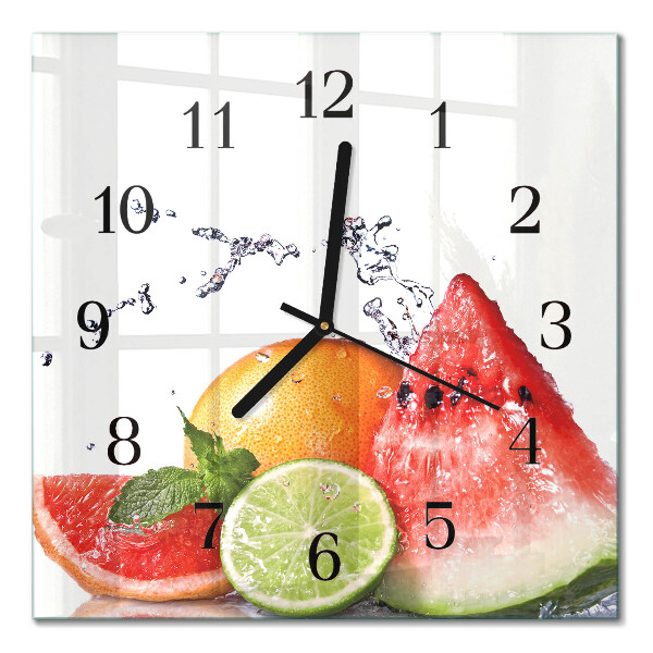 Wanduhr mit motiv quadratisch Obst