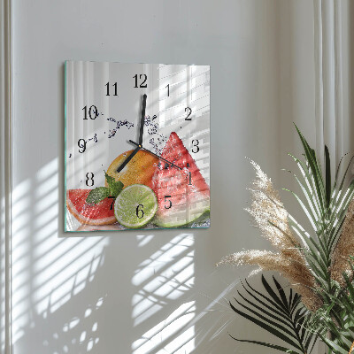 Wanduhr mit motiv quadratisch Obst