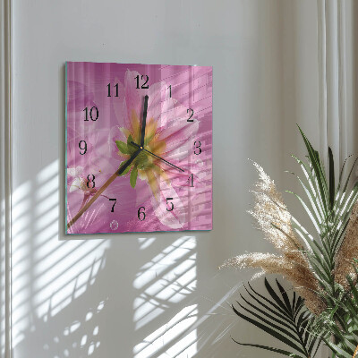 Quadratische wanduhr modern Blume