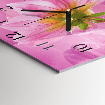 Quadratische wanduhr modern Blume