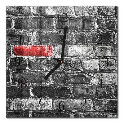 Glasuhr quadratisch Ziegel