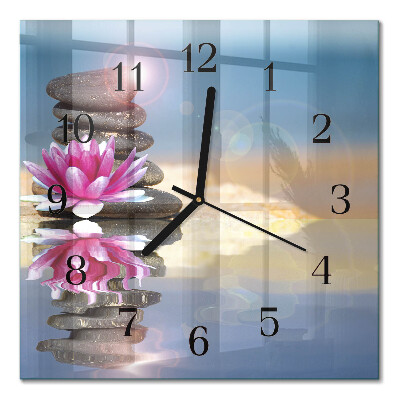 Quadratische wanduhr Steine ​​im Wasser