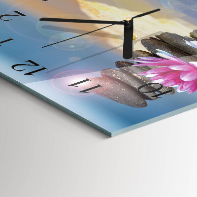Quadratische wanduhr Steine ​​im Wasser