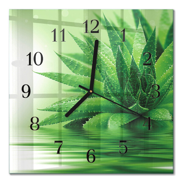 Glasuhr quadratisch Aloe