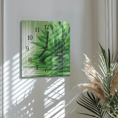 Glasuhr quadratisch Aloe