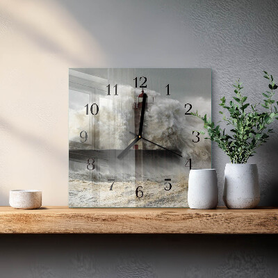 Moderne wanduhr quadratisch Sturm