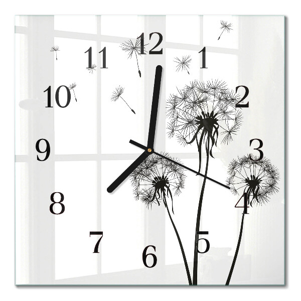 Quadratische wanduhr Löwenzahn