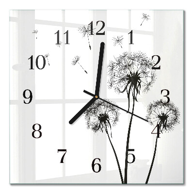 Quadratische wanduhr Löwenzahn