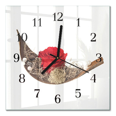 Quadratische wanduhr modern Rose