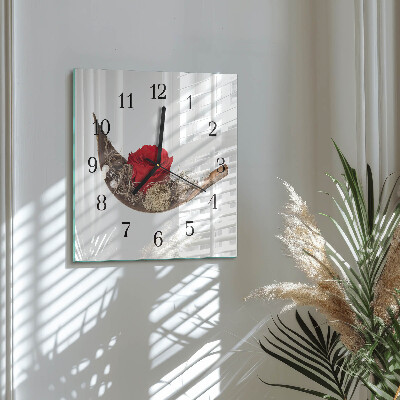 Quadratische wanduhr modern Rose