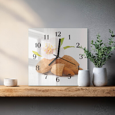 Quadratische wanduhr Mandeln