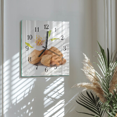 Quadratische wanduhr Mandeln