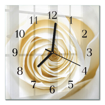 Wanduhr mit motiv quadratisch Rose