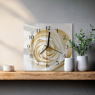 Wanduhr mit motiv quadratisch Rose